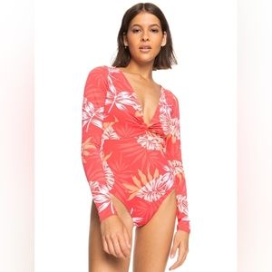 Roxy Twist Long Sleeve UPF 50 One-Piece Swimsuit